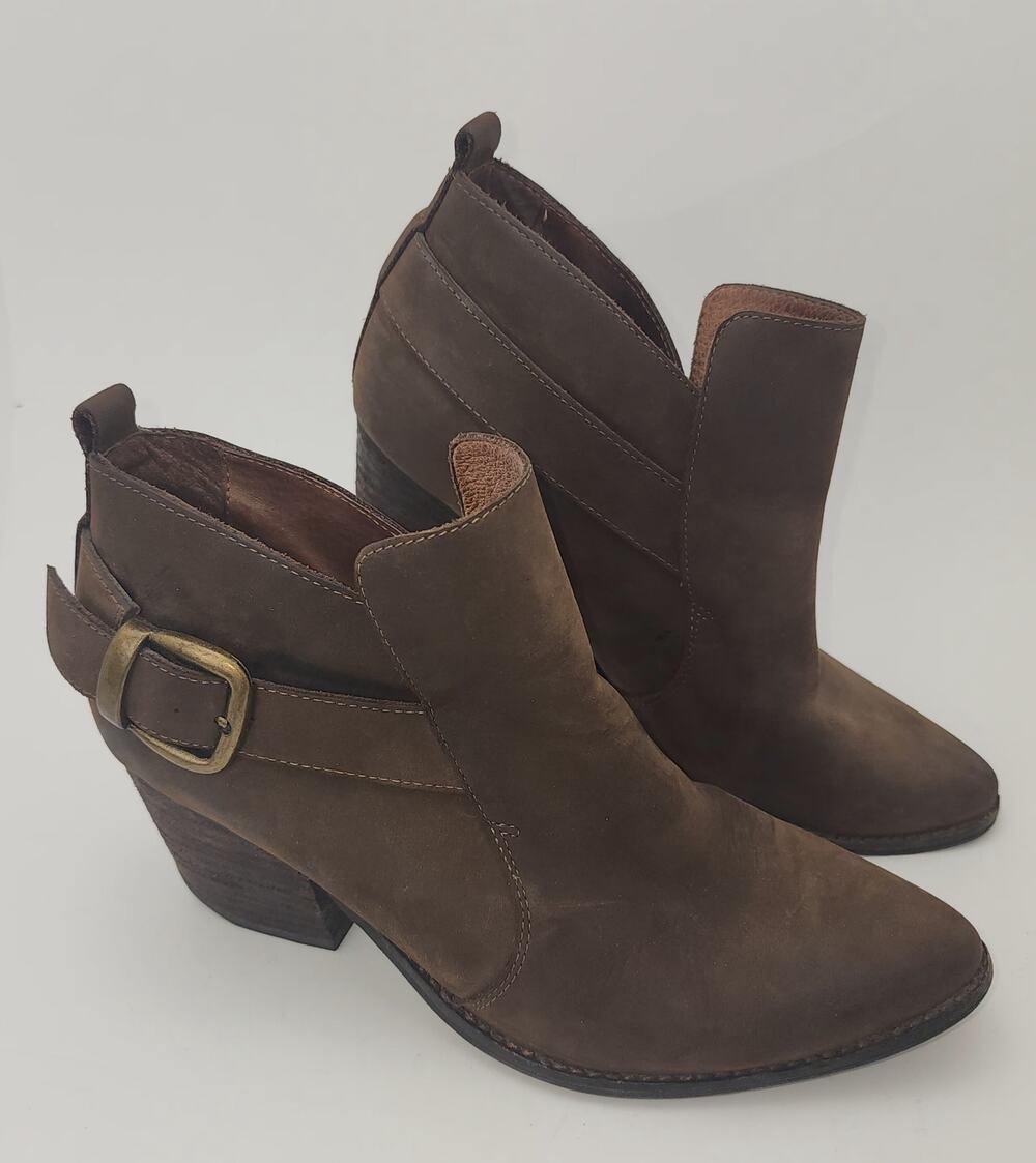 Jeffrey Campbell Ibiza Jonás Leather Brown Booties Size 9.5 Womens